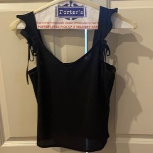 Black tank top with smocked back